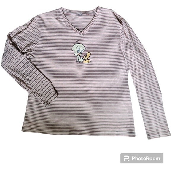 Tweety Bird Long Sleeve Striped Shirt - Picture 2 of 5